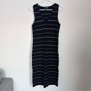 Ralph Lauren Black Dress with Gold Stripes